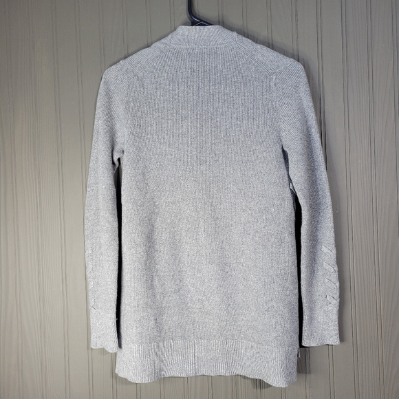 Banana Republic Open Front Cardigan Side Cable Knit Detailing Gray Women's XS - Picture 2 of 8